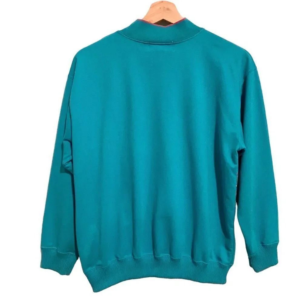Vintage 90's Blast Yoke Patterned Elbow Length Sleeve Mock Neck Sweater in Small - Picture 2 of 11